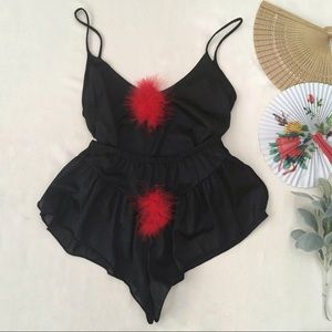 Vintage Undercover Lingerie Maribou Sleep Set